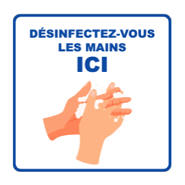 Panneau d'informations - Visuel Désinfection des mains - Panneau Perforé (petit format)